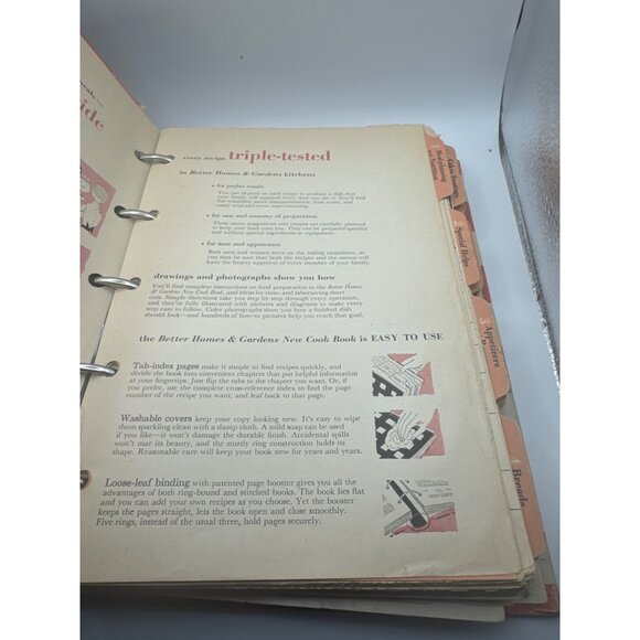 Better Homes and Gardens Binder Cookbook 1953 Cover Broken Loose Pages - Picture 7 of 11